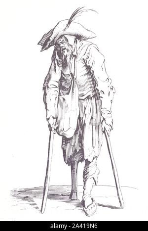 Jacques Callot. Les gueux, le mendiant à la jambe de bois Stockfoto