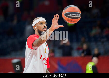 Belgrad, Serbien. 10 Okt, 2019. Lorenzo Braun von Crvena Zvezda mts Belgrad erwärmt. Credit: Nikola Krstic/Alamy leben Nachrichten Stockfoto