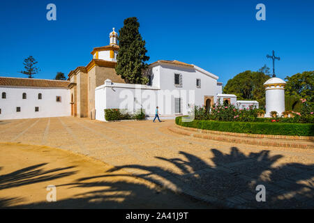 Franziskaner Kloster von Santa Maria de La Rábida, Palos de la Frontera. Der Provinz Huelva. Südlichen Andalusien, Spanien. Europa Stockfoto