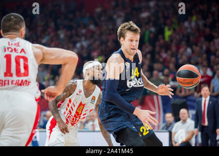 Belgrad, Serbien. 10 Okt, 2019. Jan Vesely von Fenerbahce Istanbul Beko Verlust der Kugel. Credit: Nikola Krstic/Alamy leben Nachrichten Stockfoto