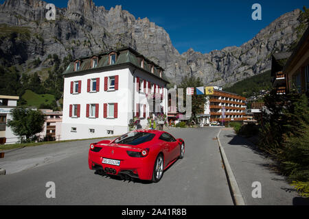 Leukerbad Wallis Schweiz September 2019 Leukerbad Loèche-les-Bains, Walliser, Leiggerbad, obwohl lokal bekannt als Baadu) ist eine Gemeinde in der di Stockfoto