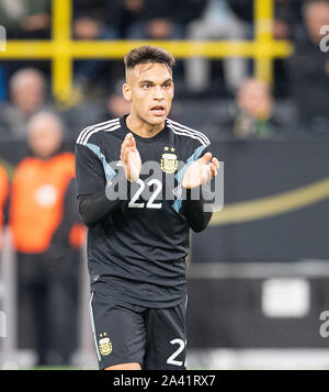 Lautaro MARTINEZ (ARG), Geste, Gestik, Fussball Laenderspiel, Freundschaftsspiel, Deutschland (GER) - Argentinien (ARG) 2:2, am 09/10/2019 in Dortmund/Deutschland. € | Nutzung weltweit Stockfoto