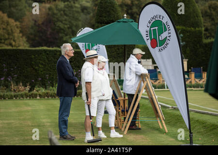 Phyllis Gericht V Nottingham in der National Golf Croquet - schlagen Sie Meisterschaft finale bei Phyllis Gericht Club, Henley on Thames, England, Großbritannien Stockfoto