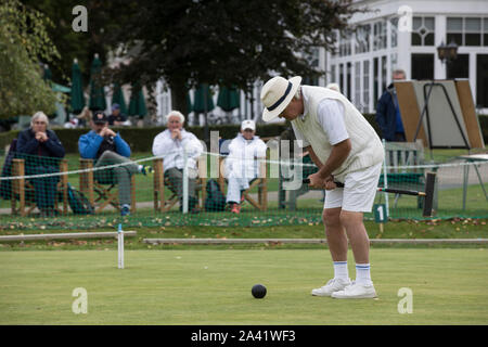 Chris Roberts an Phyllis Gericht V Nottingham in der National Golf Croquet - schlagen Sie Meisterschaft finale bei Phyllis Gericht Club, Henley on Thames, Großbritannien Stockfoto