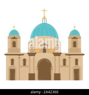 Isolierte Reichstag das Symbol über einen weißen Hintergrund - Vector Illustration Stock Vektor