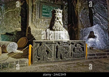 Wieliczka, Polen. 17 August, 2019. UNESCO-Weltkulturerbe Wieliczka Salzbergwerk in Wieliczka, in der Nähe von Krakau, Polen. Stockfoto