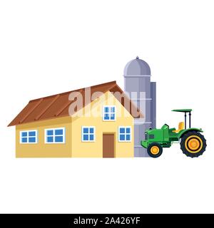 Farm house und Getreidespeicher Icon Design Stock Vektor