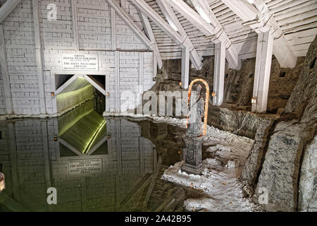 Wieliczka, Polen. 17 August, 2019. UNESCO-Weltkulturerbe Wieliczka Salzbergwerk in Wieliczka, in der Nähe von Krakau, Polen. Stockfoto