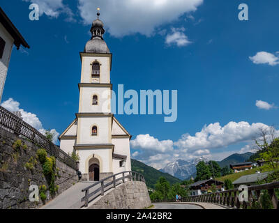 Pfarrei Kirche St. Sebastian in Ramsau am Dachstein Stockfoto