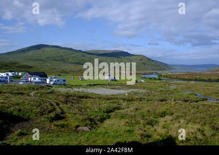 Camping am Sligachan Isle of Skye Highlands Ross und Cromarty Schottland Stockfoto