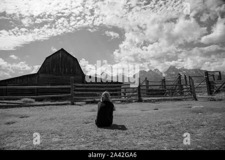 Mormon Scheune am Grand Teton National Park in Wyoming (USA) Stockfoto