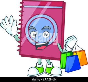 Shopping rotes geschlossenes Buch für Bildung Objekt. Stock Vektor