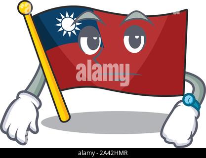 Warten flags Taiwan cartoon Schubladen Stock Vektor
