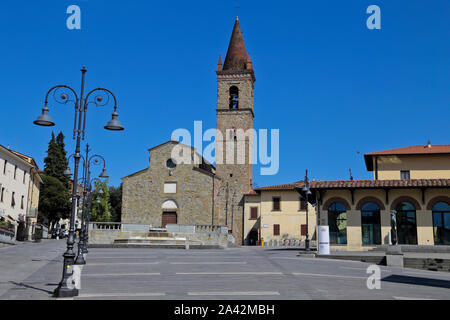 Sant'Agostino Kirche an der Piazza di Sant'Agostino in Arezzo, Italien Stockfoto