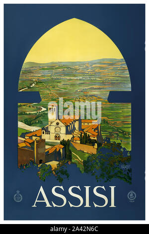 Assisi Travel Poster Stockfoto