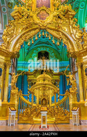 Der Innenraum des Peter und Paul Kathedrale, eine russisch-orthodoxe Kathedrale innerhalb der Peter und Paul Festung in St. Petersburg, Russland. Stockfoto