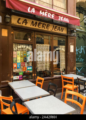 La Mere Jean Bouchon, Lyons spezialitäten restaurant, Lyon, Frankreich Stockfoto