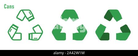 Aluminium Metall Dosen form Mobius Ring oder Recycling Stock Vektor