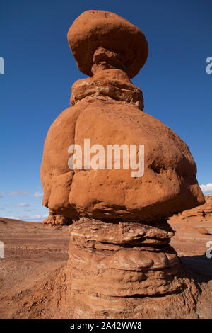 Felsformationen im Goblin Valley State Park, San Rafael Swell, UT. Stockfoto