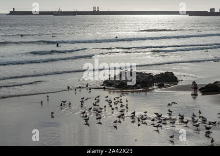 Nach einem Tag am Strand von Matosinhos Stockfoto