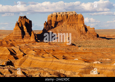 Felsformationen im Goblin Valley State Park, San Rafael Swell, UT. Stockfoto