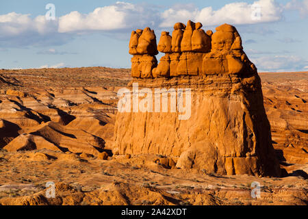 Felsformationen im Goblin Valley State Park, San Rafael Swell, UT. Stockfoto