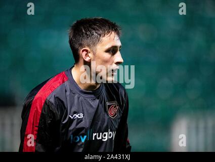 Newport, Großbritannien. 11 Okt, 2019. 11. Oktober 2019, Rodney Parade, Newport, Wales; Guinness PRO 14, Drachen Rugby v Connacht Rugby:? dr10/während der pre match Aufwärmen: Simon König/News Bilder Credit: Aktuelles Bilder/Alamy leben Nachrichten Stockfoto