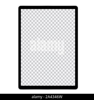 Abbildung des Tablet-PC oder Handy mit leerer Bildschirm und schwarzen Rahmen. Mit Platz für Text-Vektor Stock Vektor