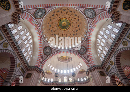 Interieur, Süleymaniye Moschee, Istanbul, Türkei Stockfoto