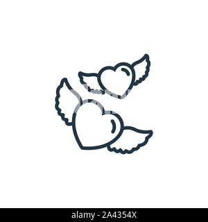 Herz mit Flügeln Symbol line design Bild Abbildung Stock Vektor