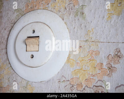 Vintage Lichtschalter Stockfoto