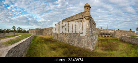 Panorama des spanischen Castillo de San Marco Fort in St. Augustine, Florida, USA Stockfoto