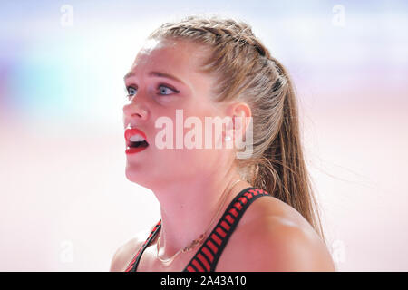 Alysha Newman (Kanada). Stabhochsprung Frauen Finale. IAAF Leichtathletik WM, Doha 2019 Stockfoto
