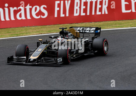 Suzuka Circuit, Suzuka City, Japan. 11 Okt, 2019. Formel 1 Grand Prix, Praxis Tag; die Zahl 8 Haas Fahrer Romain Grosjean während der Praxis 2 Credit: Aktion plus Sport/Alamy leben Nachrichten Stockfoto