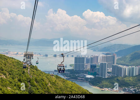 Seilbahn nach Hongkong Big Buddha auf Lantau Island gehen Stockfoto