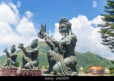 Hong Kong: Big Buddha auf Lantau Island mit Seilbahn Zugang Stockfoto