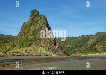 Anzeigen Cliff um von Karakere Beach, North Island Stockfoto