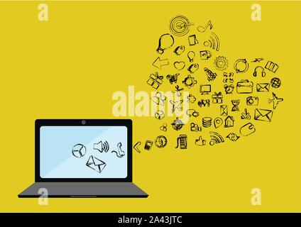 Soziales Netzwerk-Hintergrund mit Media-icons Stock Vektor