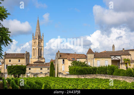 Ansicht von Saint-Emilion in Aquitanien, Frankreich Stockfoto