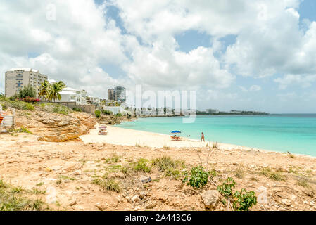 Cupecoy Beach auf der schönen Insel St. Maarten/St. Maarten Stockfoto