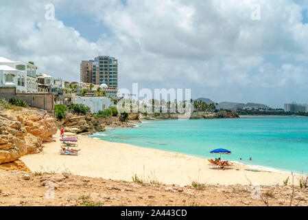 Cupecoy Beach auf der schönen Insel St. Maarten/St. Maarten Stockfoto