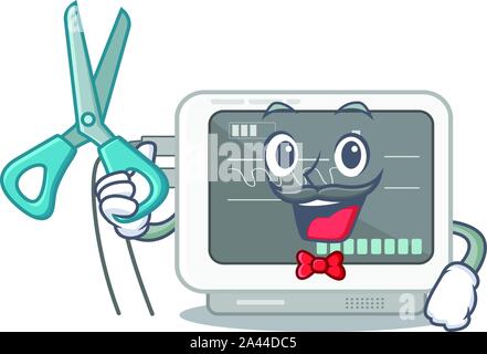 Friseur EKG-Gerät cartoon mit der Figur Stock Vektor