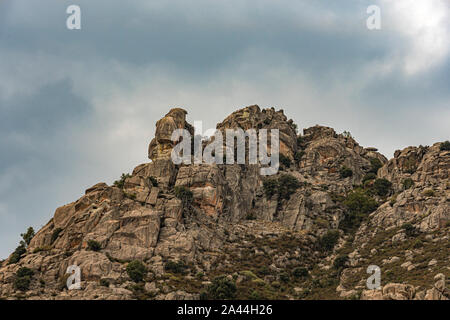 Felsformationen in der Sierra von Guadarrama. madrid spanien Stockfoto