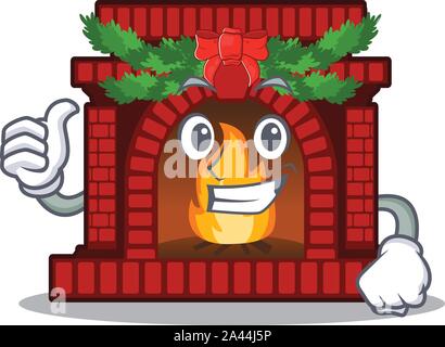 Daumen bis Weihnachten Kamin in der Cartoon Form Stock Vektor