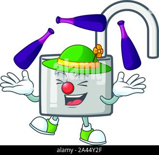 Jonglieren silber Unlock Key auf weißem Hintergrund. Stock Vektor