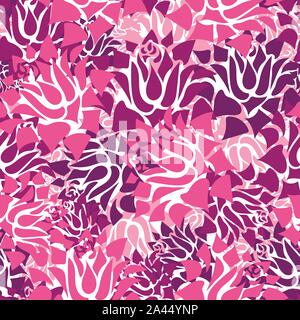 Die nahtlose Vektor Muster mit dekorativen Rosa Blumenmuster Textur Stock Vektor