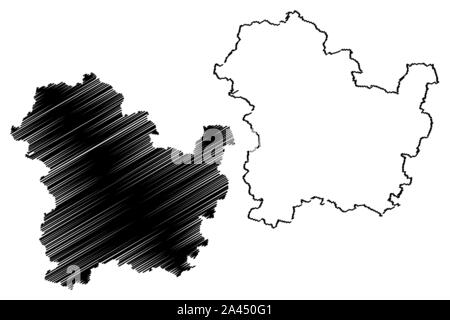 Targovishte Provinz (Republik Bulgarien, Provinzen von Bulgarien) Karte Vektor-illustration, kritzeln Skizze Targovishte Karte Stock Vektor