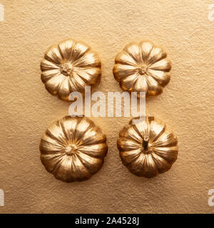 Golden thanksgiving Kürbis overhead Flay legen Zusammensetzung Stockfoto