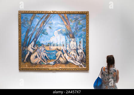 Cezanne Art Museum, mit Blick auf die großen Badenden (1906) von Paul Cezanne im Philadelphia Museum of Art, Philadelphia, Pennsylvania, PA, USA Stockfoto