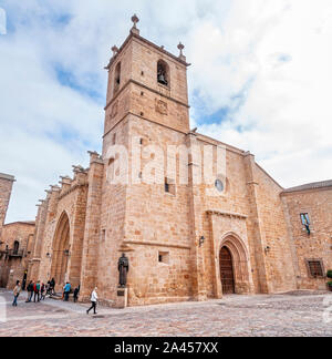 Iglesia Concatedral de Santa María. Ciudad de Cáceres. Der Extremadura. España. Stockfoto